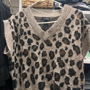 Leopard Print Sweater Vest